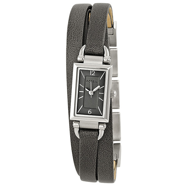 Fossil Delaney JR1371 Womens Gray Silver Tank Wrap Leather Watch New Battery Fossil Watch Men Silver Tone Rectangle Date Retro JR-9483  main image 3
