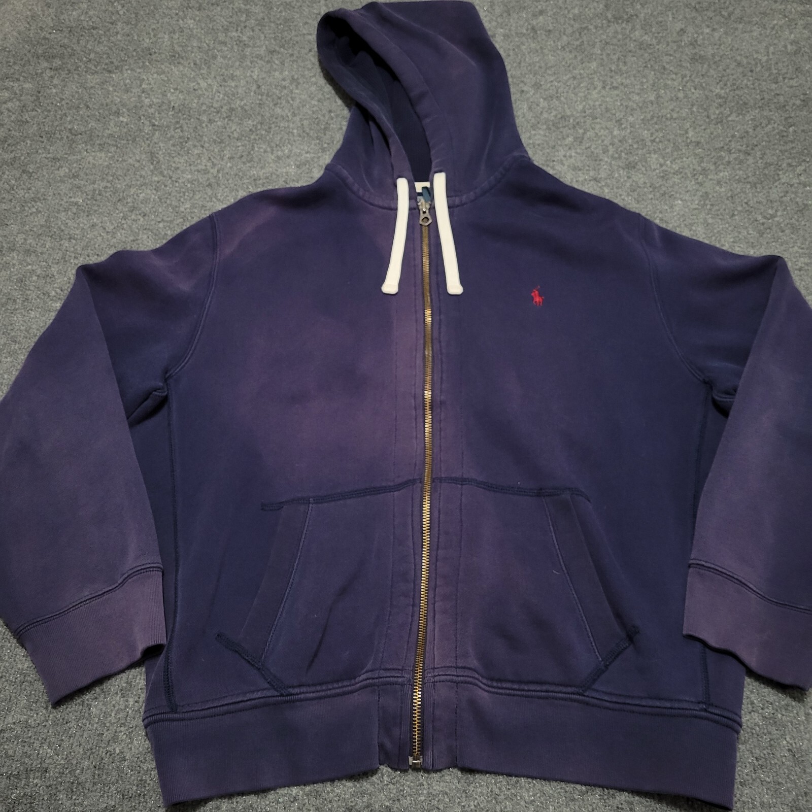 Polo Ralph Felpa con Cappuccio Uomo XXL Pile Full Zip Cappuccio Termico Pony Felpa Sbiadita