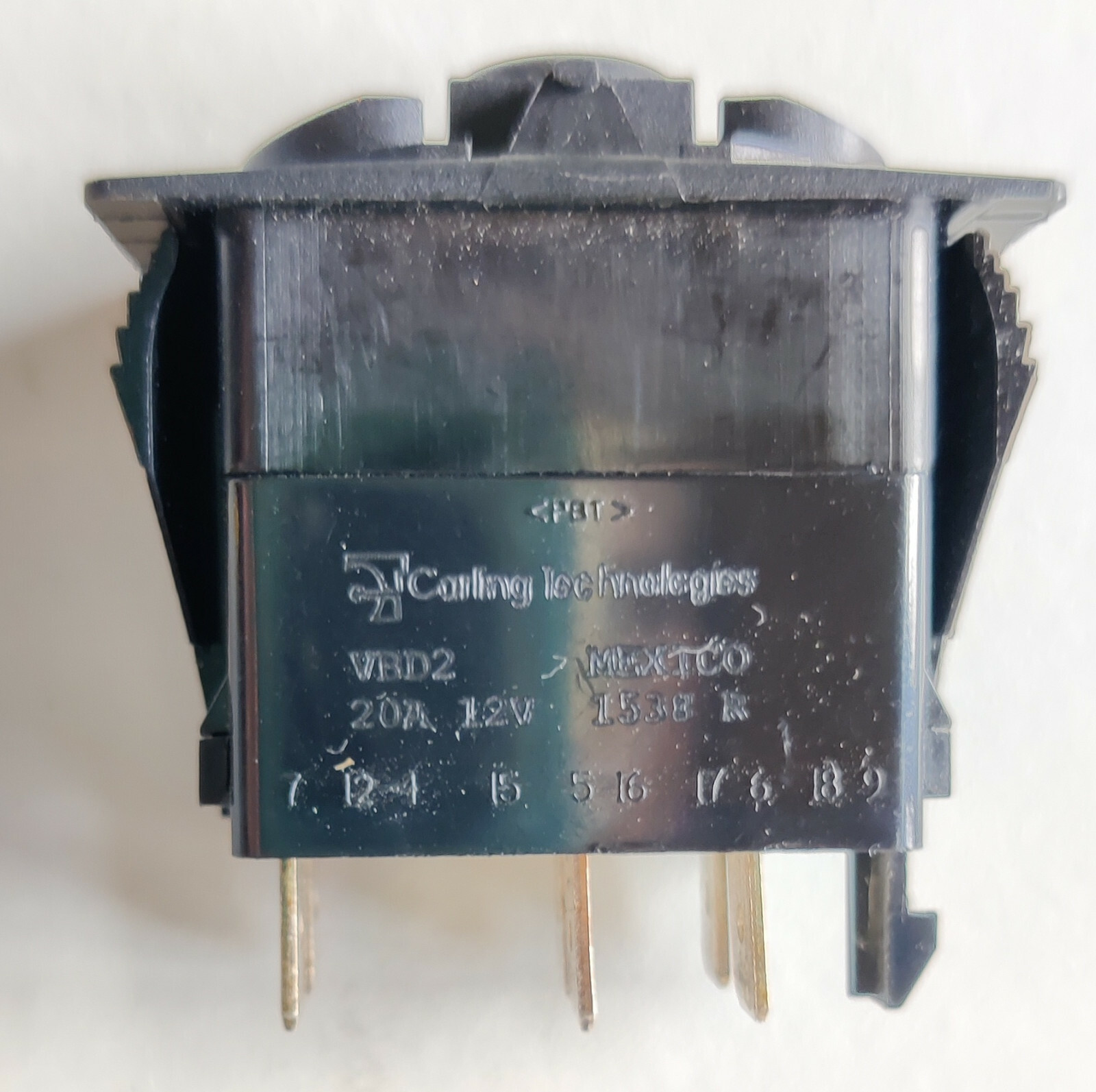 Carling VBD2 Lighted MOMENTARY On/Off Switch 20A 12V 2 LEDs 6 Terminal ...