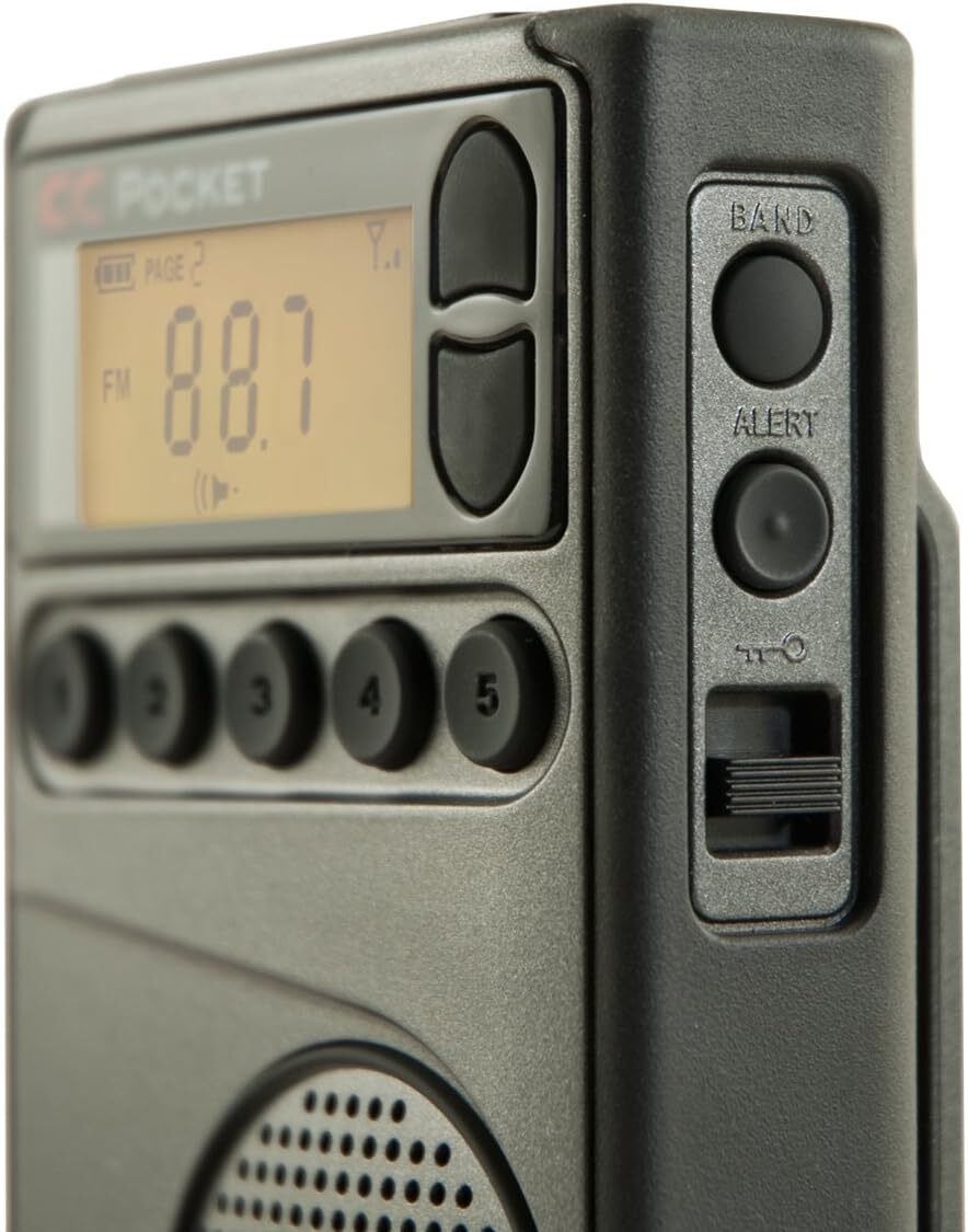 C. Crane CC Pocket AM FM and NOAA Weather Radio with Clock and