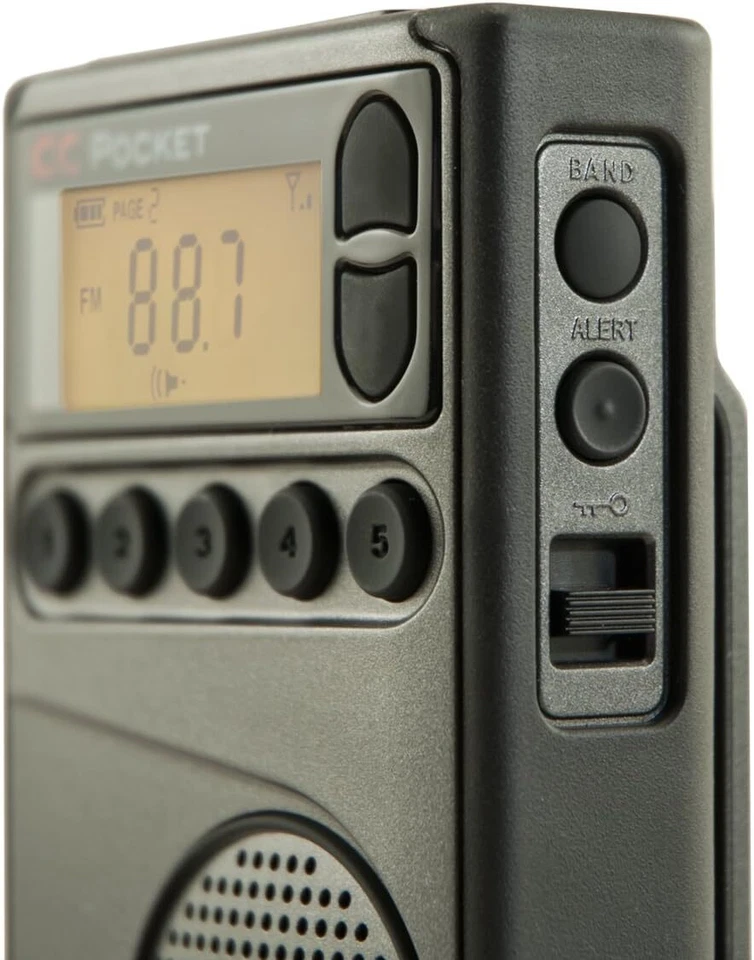 C. Crane CC Pocket AM FM and NOAA Weather Radio with Clock and Sleep Timer - Image 2 of 4