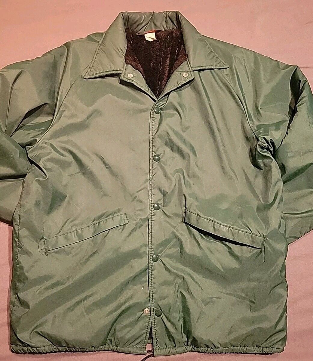 80's Vntg Pla-Jac By Dunbrooke Sz Lg Satin Green Jacket 80's Vntg Pla-Jac By Dunbrooke Sz Lg Satin Green Jacket