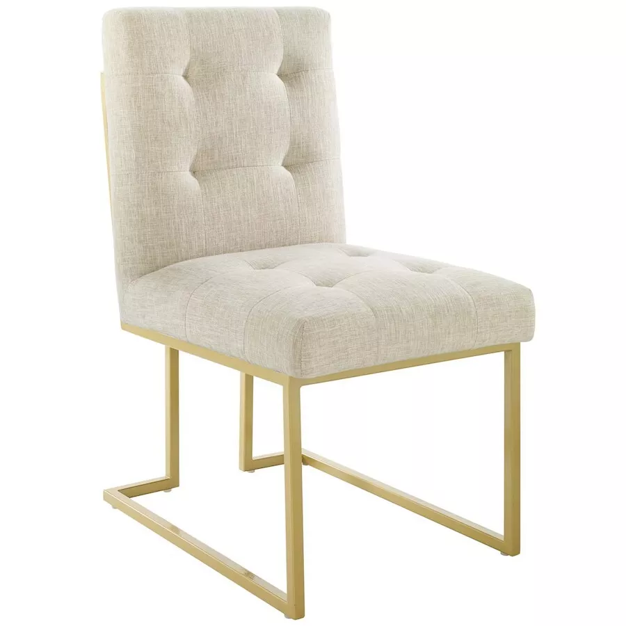 Modway Privy Gold Stainless Steel Dining Accent Chair Gold BG EEI 3743 GLD BEI