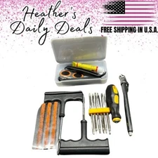 Flat Tire Tube Patch Plug Kit Electric Scooter Bike Reamer Tools Screwdriver Air