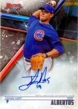Jose Albertos autographed baseball card Cubs 2018 Bowmans Best Rookie #B18JALEI