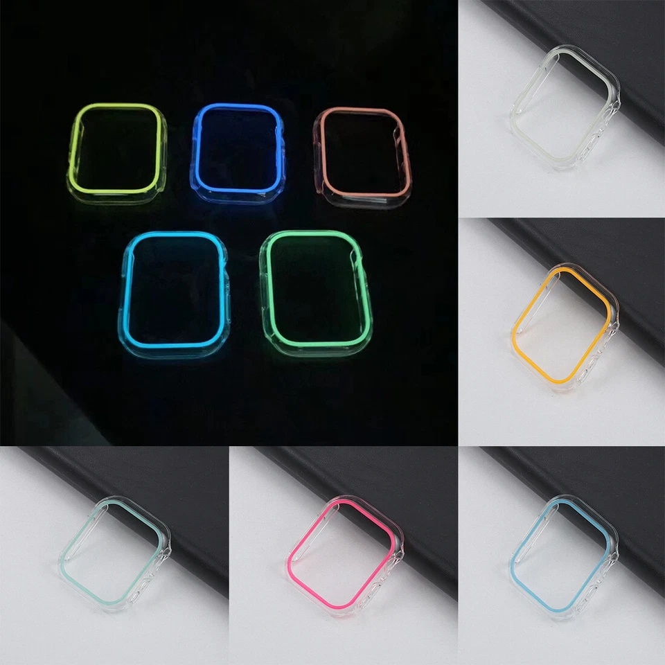 QVBWORLD For Apple Watch Case Series 2/3/5/6/7/8 SE Luminous Protective Cover Shockproof
