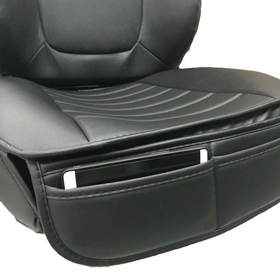 1 par de fundas de asiento de coche de lujo de cuero PU gris envolvente cojín transpirable Foto 3 de 4