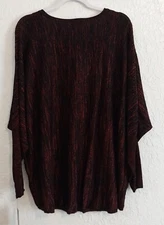 I.N. Studio Maroon Black Pullover Sweater Shimmer New With Tags Plus Size 3X
