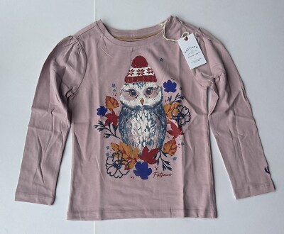 Fatface Mädchen lila Winter Eule Top in verschiedenen Größen *BRANDNEU MIT ETIKETT*