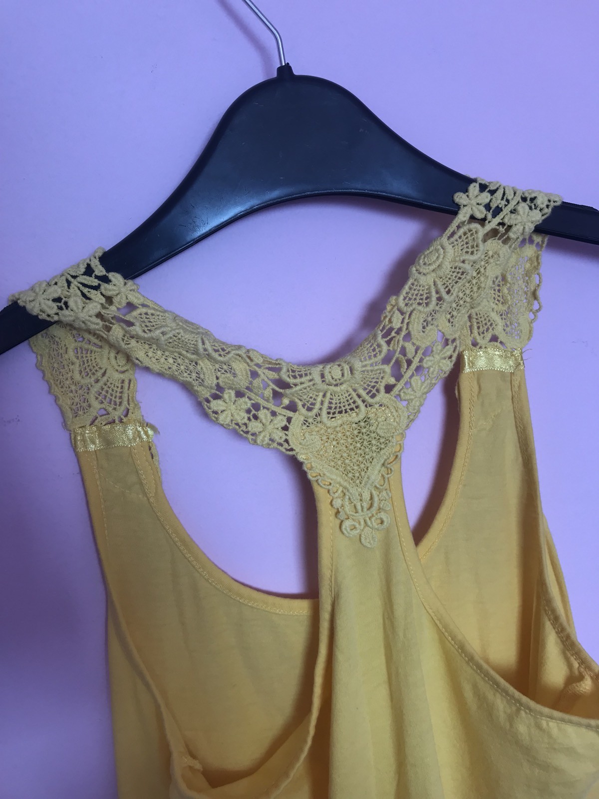 Ladies H&M Yellow Vest With Lace Detail Size 34 eBay