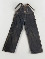 1940-50’s Headlight Sanforized Blue Bib Denim Overalls Vintage