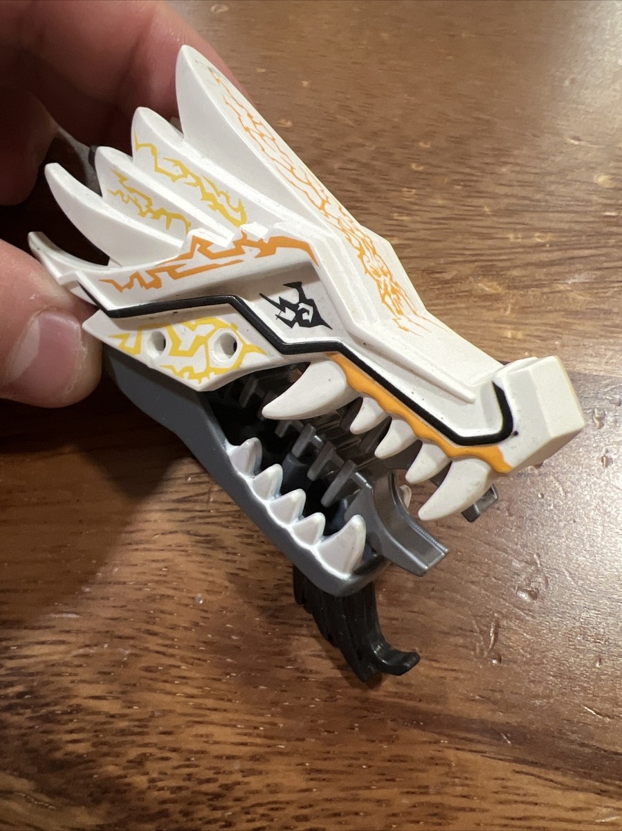 Lego 9450 Ninjago White Orange Dragon Head Fire Spirit Pattern