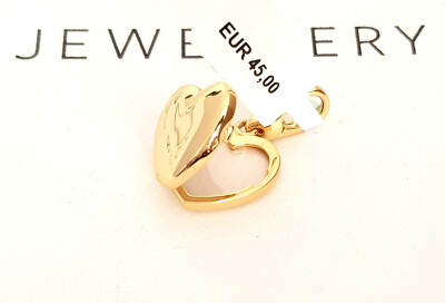 GOOIX Silber 925 vergoldet Charm Anhänger Herz zum Öffnen Medaillon gold NEU 150