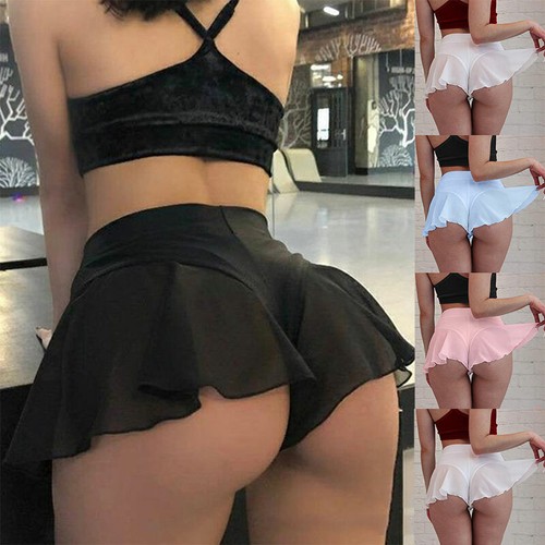 Women Sexy Ruffle Short Skirt Mini Dress Chiffon Sheer Tennis Ballet Mini Skirt eBay