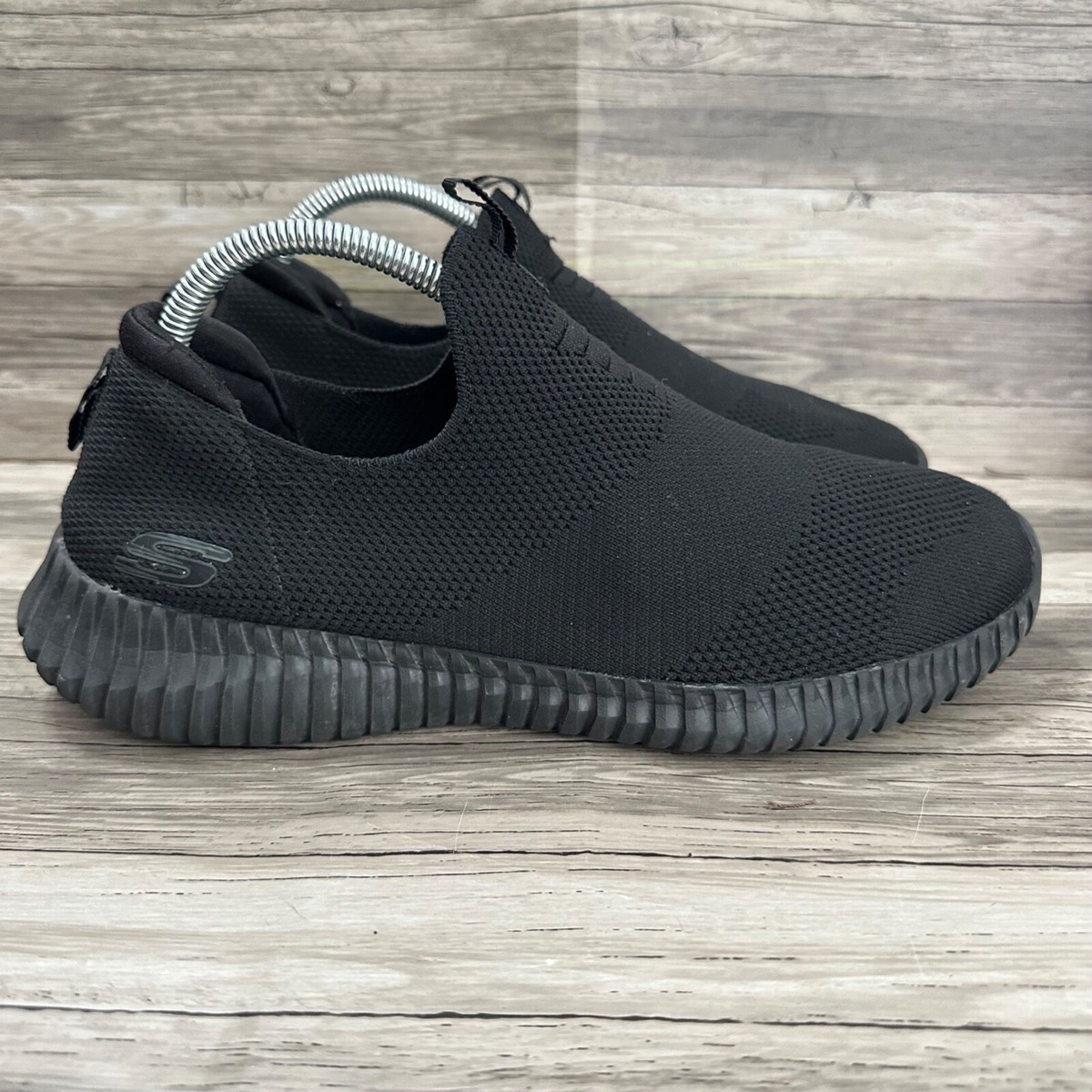 Skechers Elite Flex Mens Black Running Walking Sneakers Casual Shoes  52649