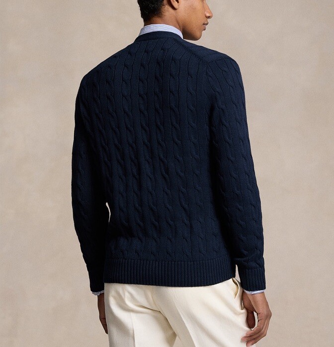 $188 Polo Ralph Lauren Men Cotton Cable-Knit Cardigan Sweater