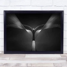 Heart of steel Abstract Landmark Urban Bridge Mirrored Lines Art Print