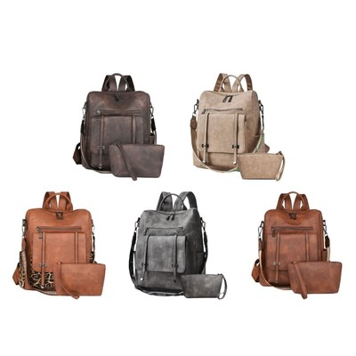 Elegant Leather Backpack Purse for Women Travel Daypack with Large Storage Space