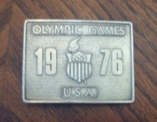 Vintage Pewter Bergamot 1976 Olympic Games USA Belt Buckle