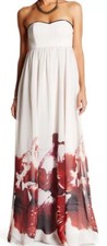 FREE PEOLPE 135442 Womens Ivory 'Ophelia' Sleeveless Floral Maxi Dress Size 0