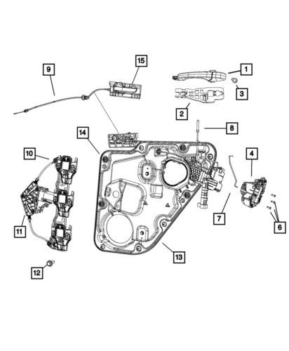 Regulador de ventana trasera izquierdo para Jeep Liberty 2011-2020 (N/P 68079289AA)