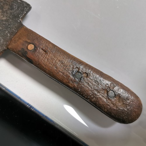Antikes markenloses Fleischerbeil aus geschmiedetem Stahl Metzgermesser Axt Sammlerstück um 1800 - Bild 4 von 10