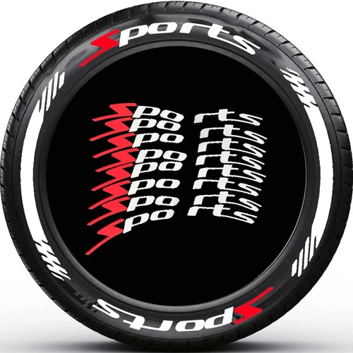 Permanent White Tire Lettering Sticker SPORTS Rubber 1.25'' For 15''-24'' 8 Kits - Picture 8 of 9