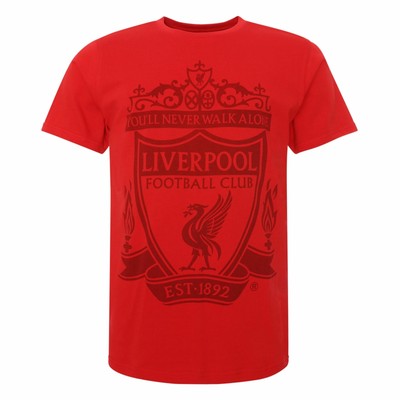 Official Liverpool FC Football Short Sleeve Mens Red Crest ...