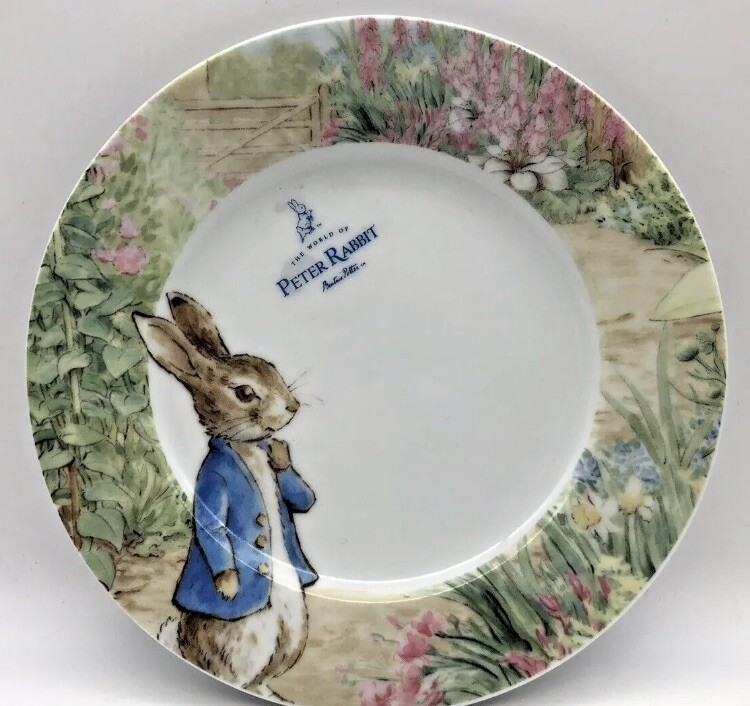 3x Zrike Brands PETER RABBIT Easter Meadow Bunny Ceramic Salad Plates - NEW 8”