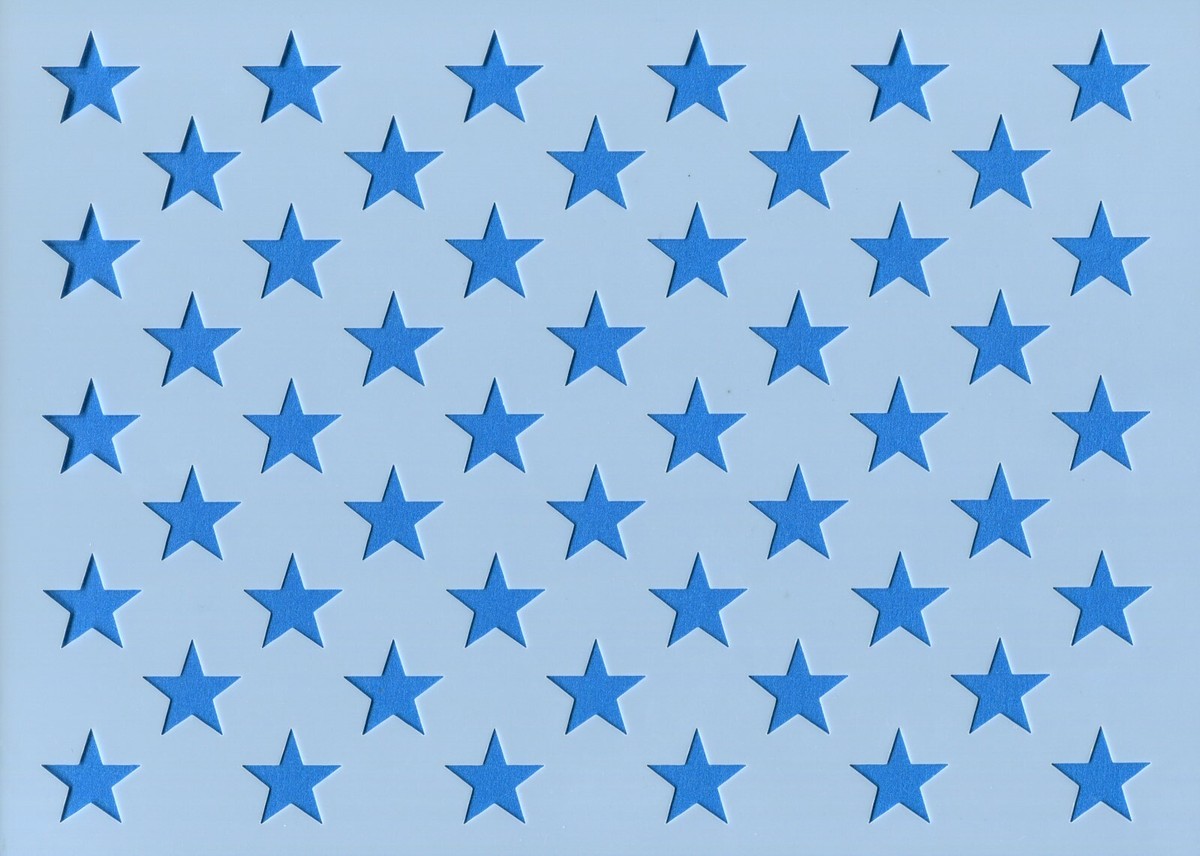 50 Star Union Single Use Vinyl Stencil Used On The 37