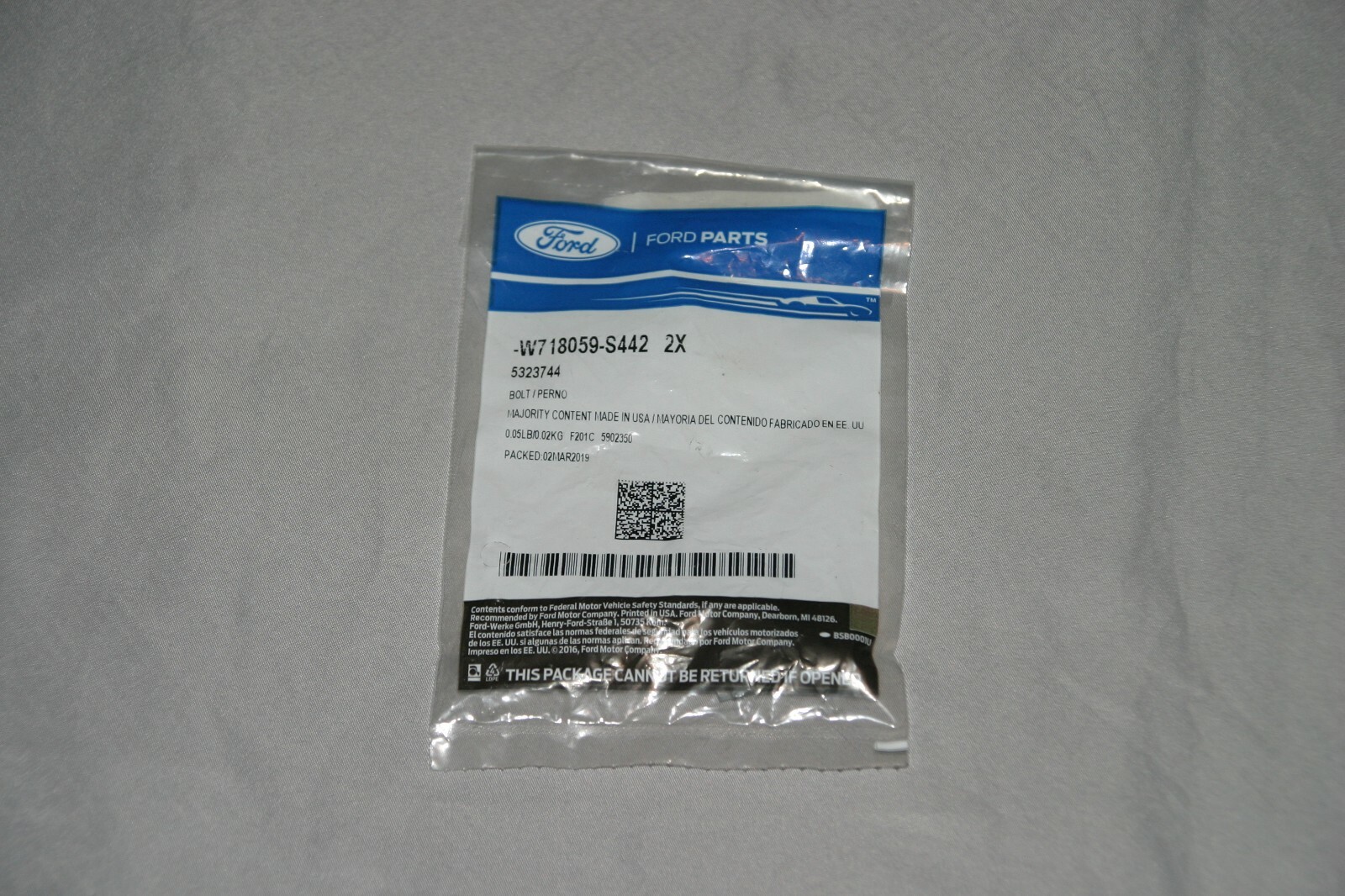Ford factory hardware bolts 2 pack W718059-S442 brand new in 