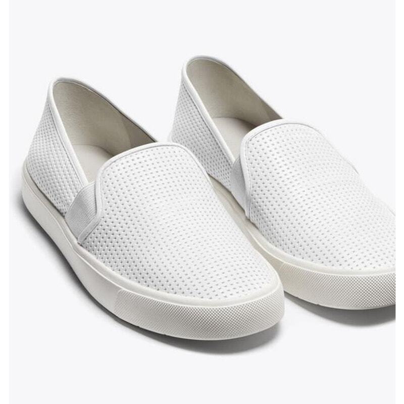 Vince Perforated Leather Blair Slip-On Sneaker in White Leather Women's  Size 10