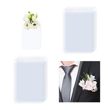 10Pack Pocket Boutonnieres Holders,  No-Lapel Pin Plastic Flower Sleeve Clear