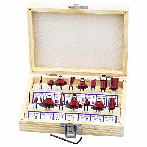 Akylin Set 30 Frese Per Legno Con Gambo 6,35 Mm (1/4 Di Pollice) - Punta In Carburo - Custodia In Legno Inclusa - 4