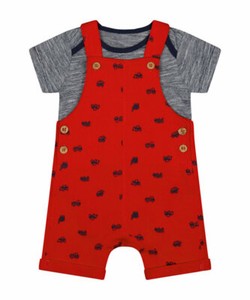 red dungarees baby boy