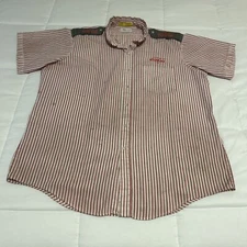 Vintage 70s Coca Cola Work Shirt Unitog Mens Coke Striped 17.5 Retro