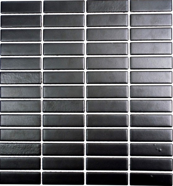 Mosaik StäBchen Uni Schwarz Matt Fliesenspiegel KüChe 24-0311 | 10 Mosaikmatten-image