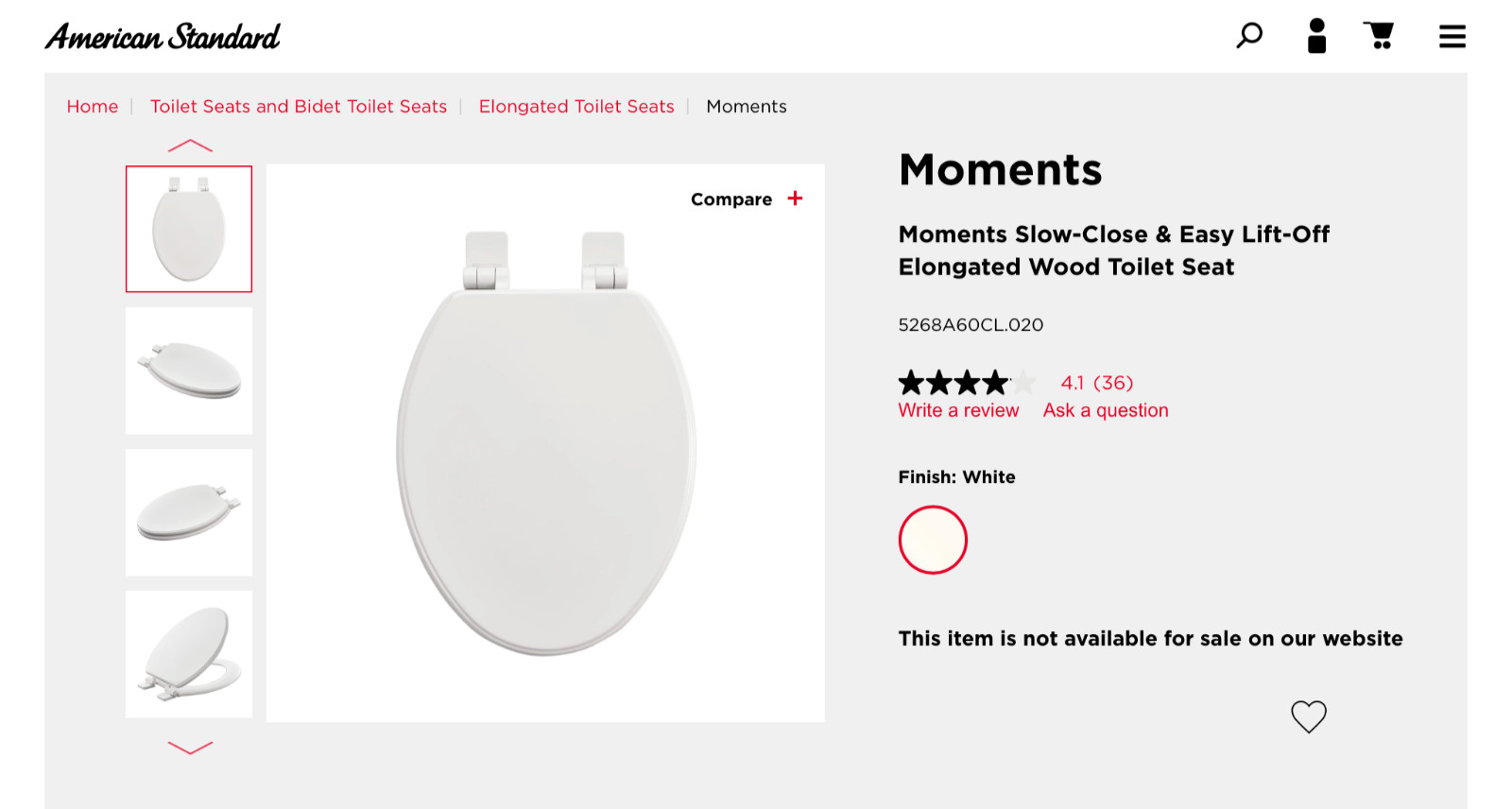 American Standard Moments elongated, wood, slowclose toilet 