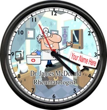 Personalized Name Doctor Physician Medical Office Rheumatologist Wall Sign Clock