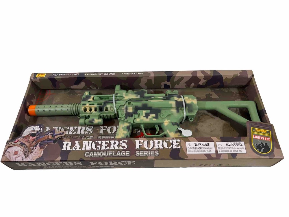 Military Toy Gun with Light, Sound & Vibration – 21.5 Inch Kids Blaster