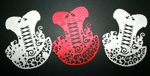 5 CORSET cardstock paper die cut embellishments scrapbook card making valentines - 第 1/12 張圖片