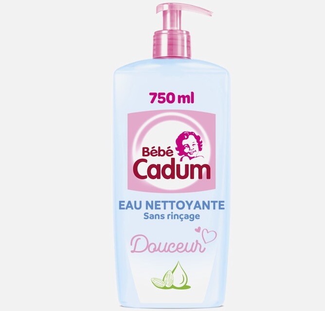 Eau nettoyante douceur Bébé Cadum 750ml soin corps visage nourrisson