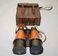 Nautical Brass Binoculars Antique Finish Vintage Gift Telescope Leather