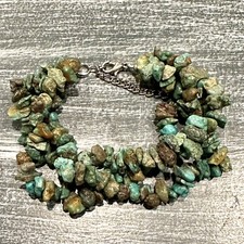 3-Strand Turquoise Bead  Nugget Bracelet - 47 Grams