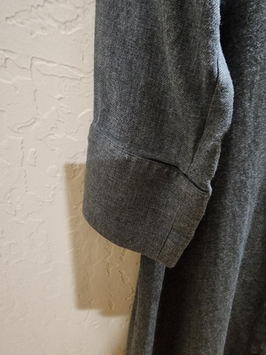 Zara Shirt Dress Button Down Dark Grey Women's XS 3/4Sleeve | eBay