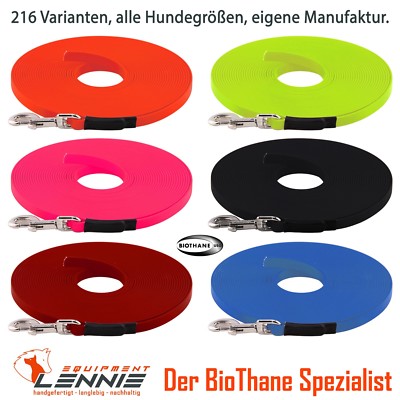 BioThane Schleppleine genäht, alle Hunde, Handschlaufe, Suchleine, Fährtenleine