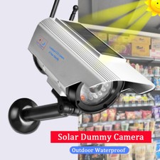 Solar Dummy Fake Camera Surveillance Outdoor Waterproof Security CCTV LED Light