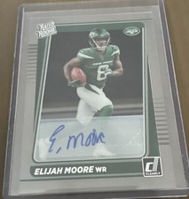 Elijah Moore 2021 Clearly Donruss RAted Rookie Auto #72 New York Jets