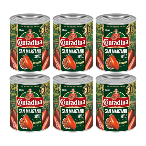 San Marzano Style Crushed Tomatoes, 28 Oz (Pack of 6 Cans)
