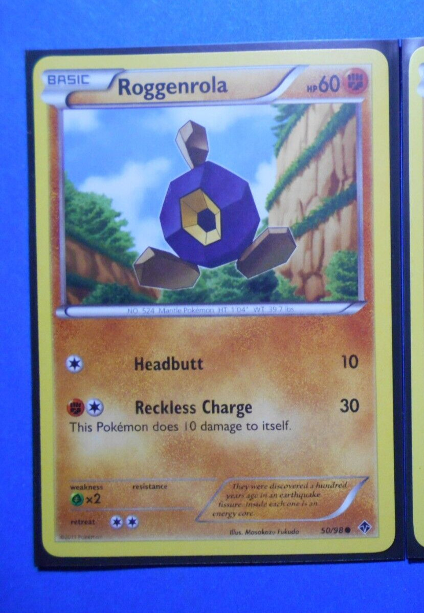 Roggenrola 50/98 Pokemon card BW Emerging Powers common NM